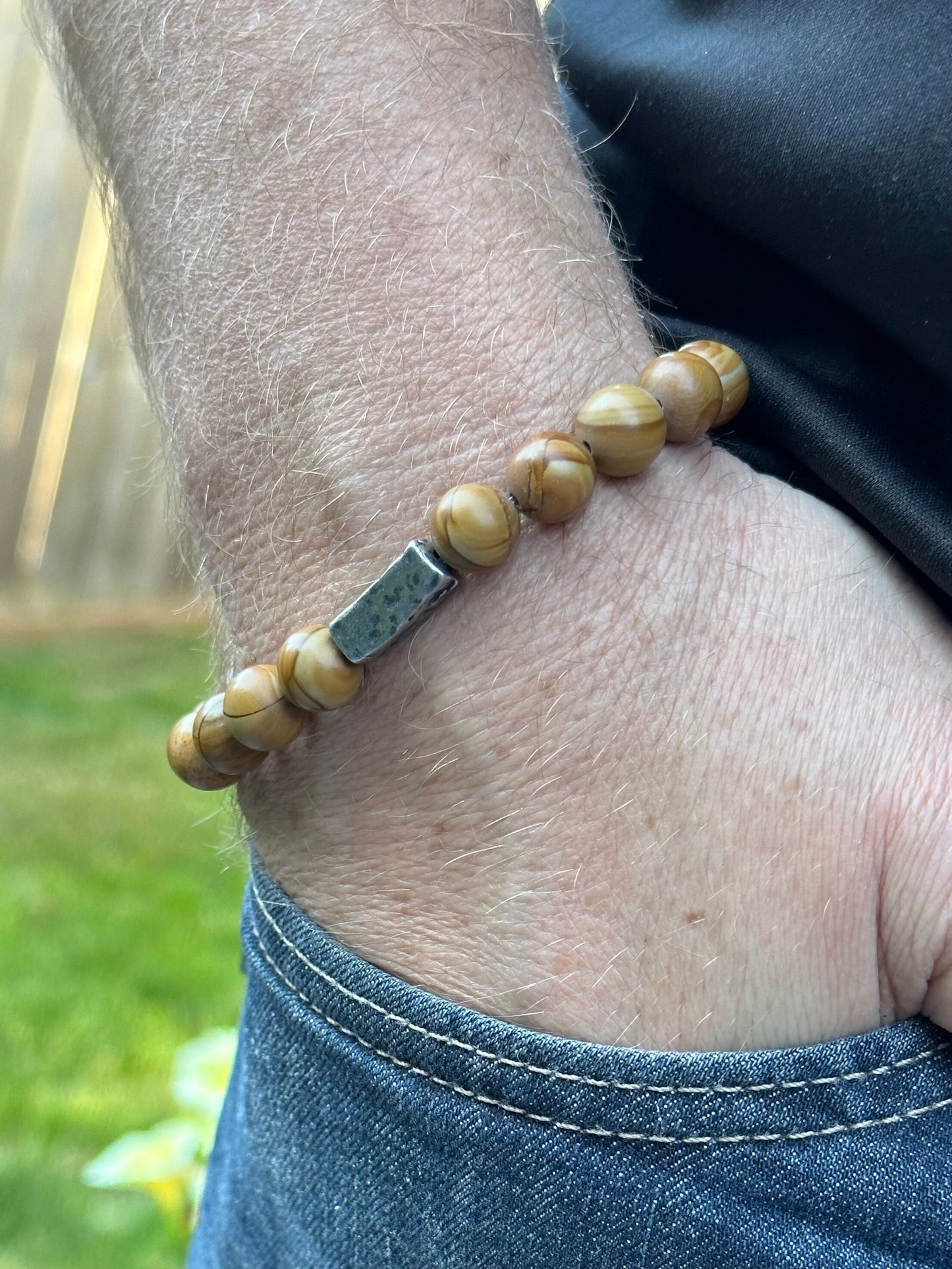 Jewelry Bracelet Men Men’s Unisex Brown Gemstone