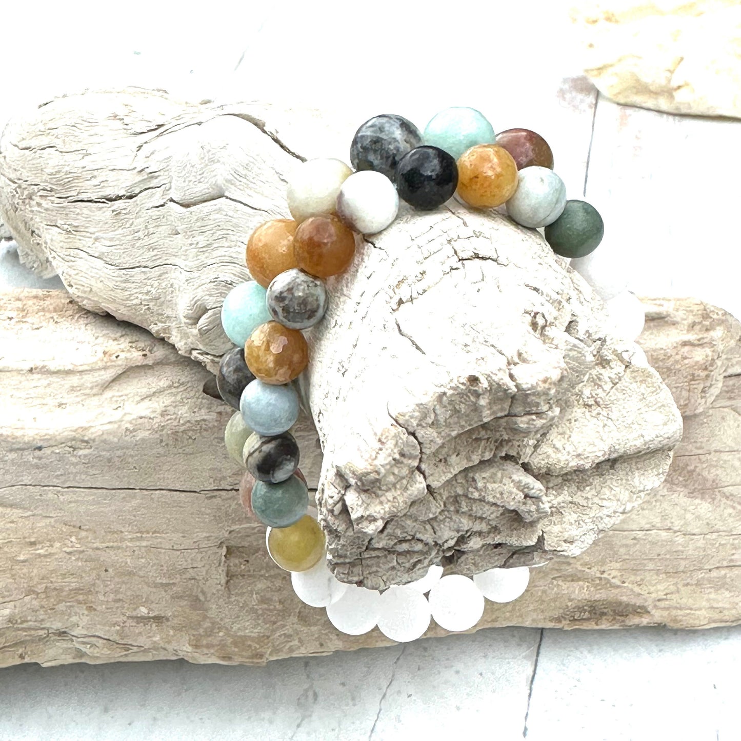 Bracelet Gemstone Jewelry Handed Beaded Stretch Stack  Gift Gifts Boho