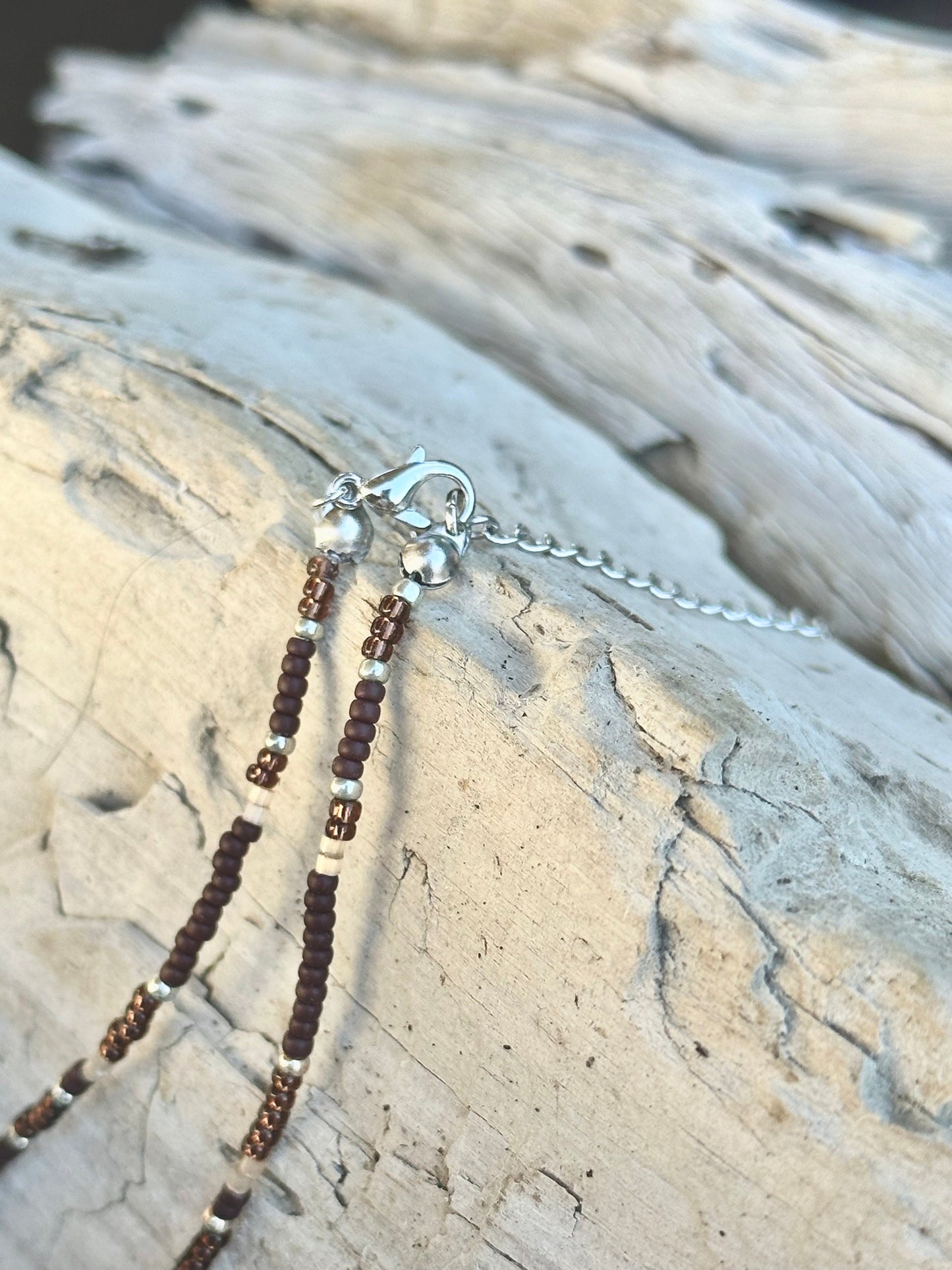 Beaded Choker Women Girls Boho Gold Brown