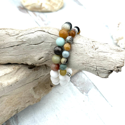 Bracelet Gemstone Jewelry Handed Beaded Stretch Stack  Gift Gifts Boho