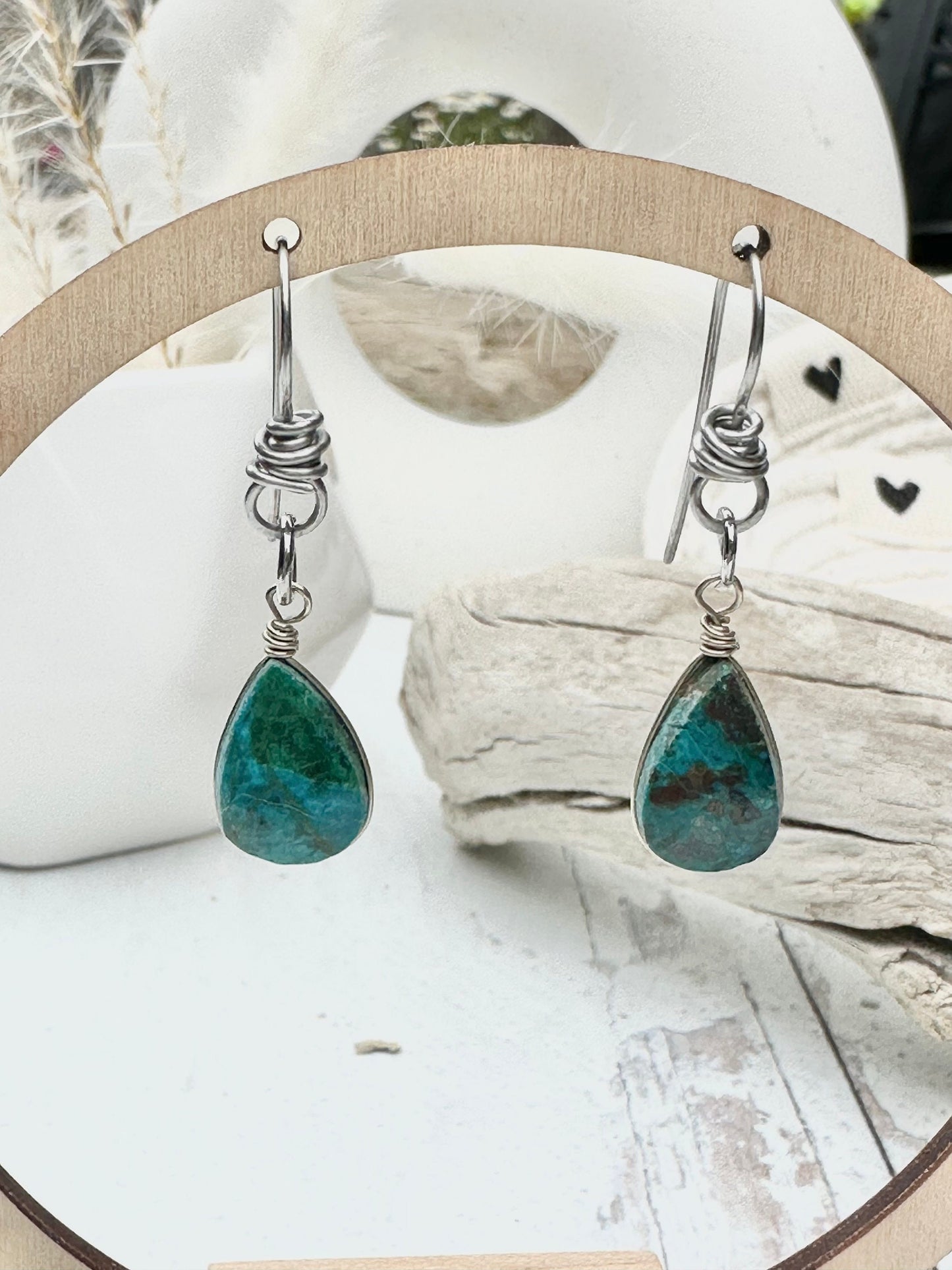 Earrings Turquoise Gemstone  Jewelry Silver Artisan